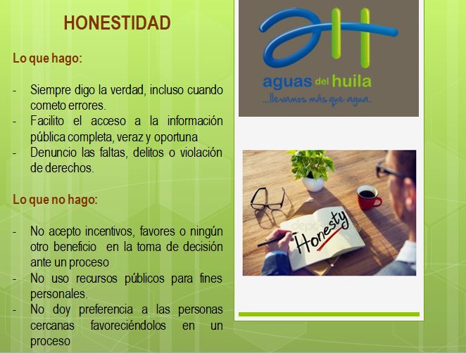 Valores Codigo de Etica - Honestidad