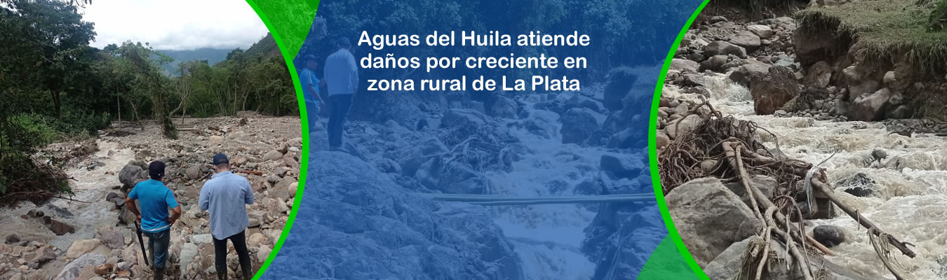 Aguas del Huila atiende danos por creciente en zona rural de La Plata