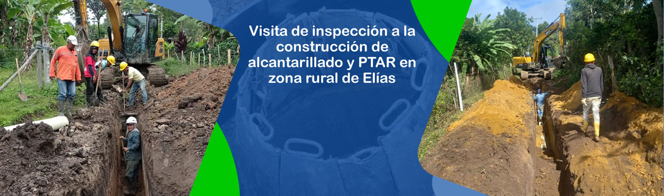 Visita de inspeccion a la construccion de alcantarillado y PTAR en zona rural de Elias
