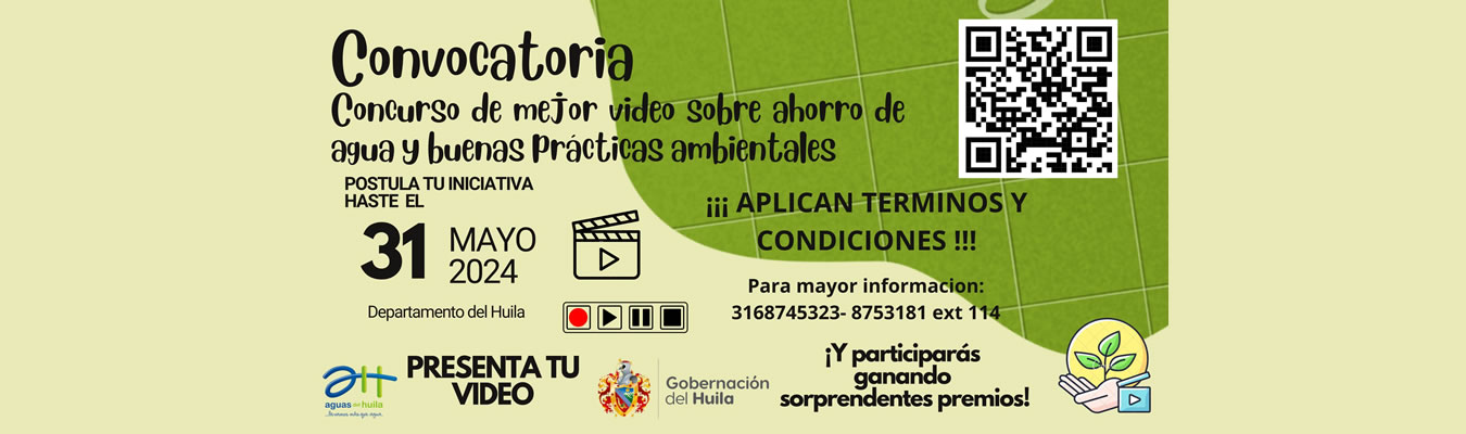 Convocatoria Concurso de mejor video sobre ahorro de agua y buenas practicas ambientales